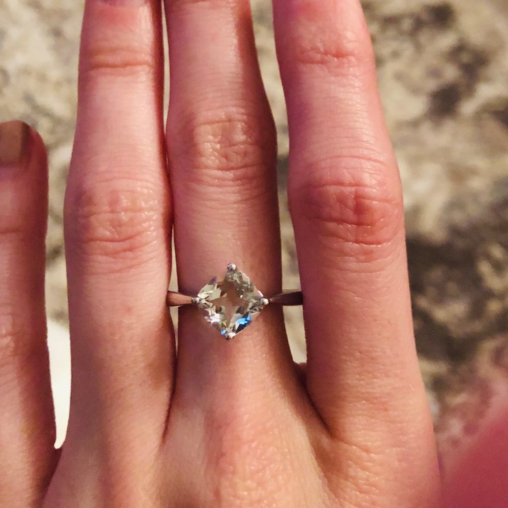 Cushion Cut Topaz Ring